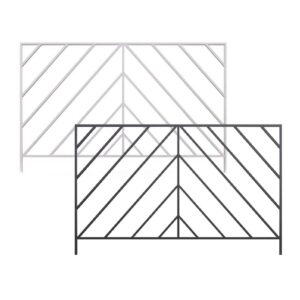 Decorative Steel Fence Panels - Black and White no Feet