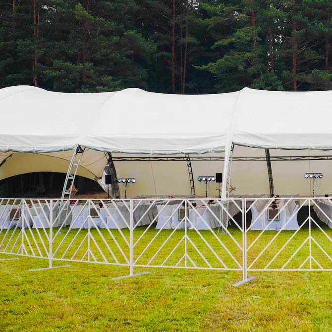 Decorative Steel Fencing White in Use